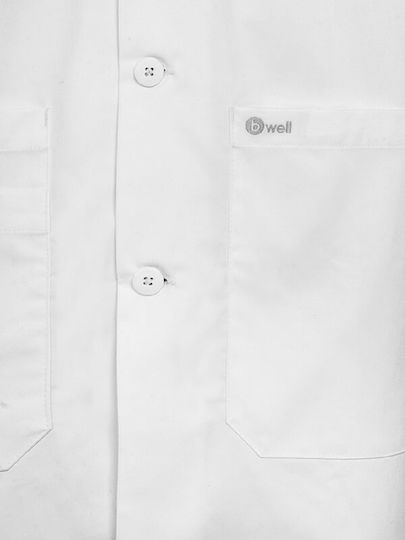 bwell Men's White Medical Dressing Gown