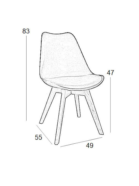 Billy Dining Room Fabric Chair Black 49x55x47cm