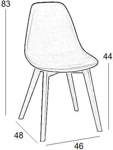 Loft Plus Столички Трапезария от полипропилен Сив 4бр 46x53x81бр