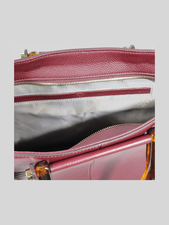 Leather Women's Bag Shoulder Burgundy