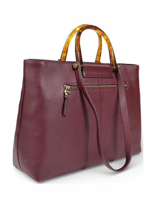 Leather Women's Bag Shoulder Burgundy