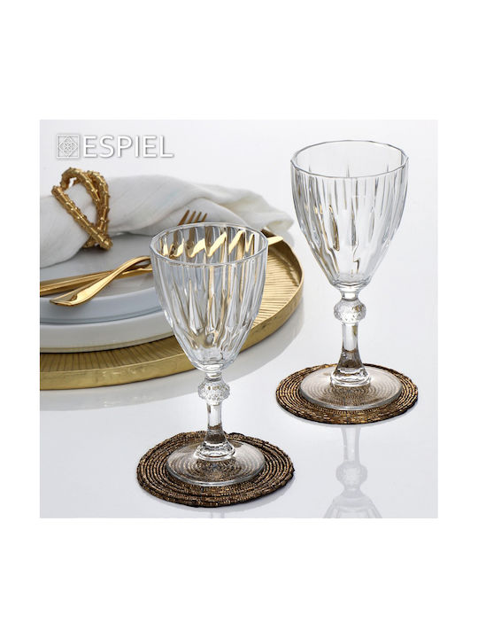 Espiel Rund Untersetzer Kunststoff Gold 10cm 4Stück