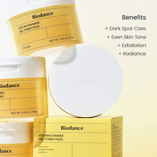 Biodance Vita Niacinamide Facial Toning Pads With Niacinamide & Hyaluronic Acid 60 Pieces