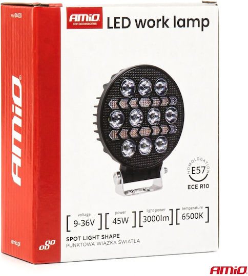 AMiO LED 12 / 24V 45W 3.8см с Бял Цвят на Осветлението 1 Брой