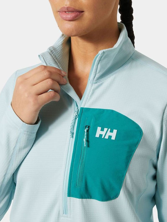 Versalite 12 Winter Women's Fleece Blouse Hiking with Zipper Light Blue