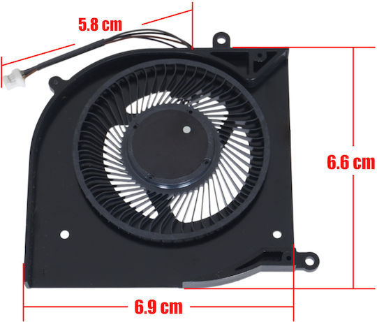 Ανεμιστηράκι Laptop Cpu Cooling Fan Msi Creator Z17 Ms-17n1 Hx Studio A12ukst A12umst A12uet A12ugst A12uhst A12uht Bs5205hs-u5a 17n1-c-ccw-4p 4pin Κωδ.81631