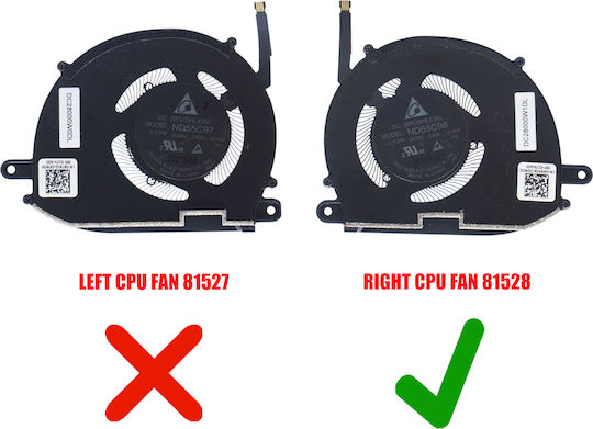 Ανεμιστηράκι Laptop Right Cpu Cooling Fan Dell Xps 13 Plus 9320 Dc28000w1dl 0wrh5k Wrh5k Dc28000w1sl Eg50040s1-cq50-s9a Nd55c98 2916s2r 2725s2r 4pin Κωδ.81528