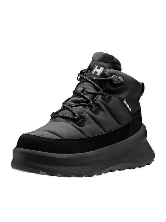 Synthetic Leather Snow Boots with Rubber / Laces Turquoise