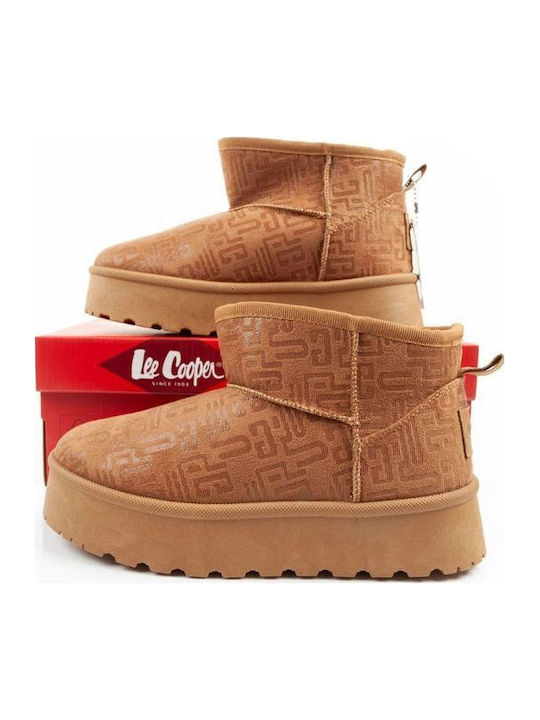 Women's Ankle Boots with Fur Brown