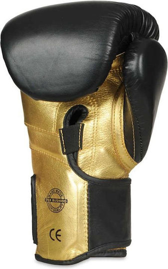 DBX Bushido Boxing Gloves Leather for Match Gold
