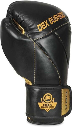 DBX Bushido Boxing Gloves Leather for Match Gold
