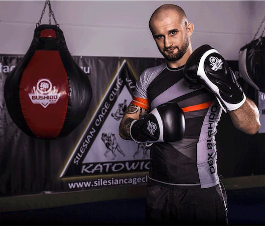 DBX Bushido Боксови Ръкавици Кожени за Състезание Бели