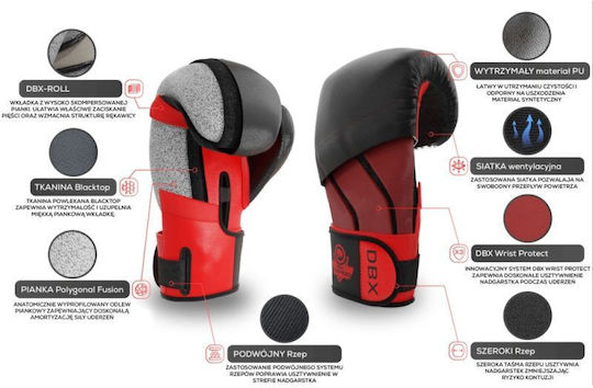 DBX Bushido Mănuși de Box pentru Competiție Roșii