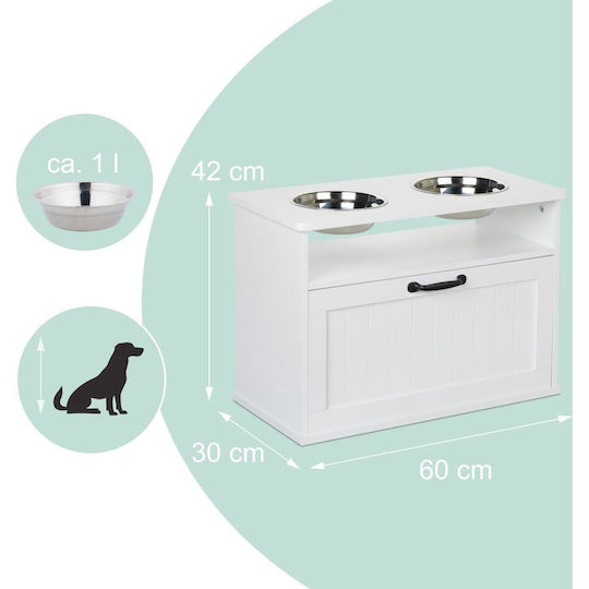 Relaxdays Stainless Steel Feeder in White Color