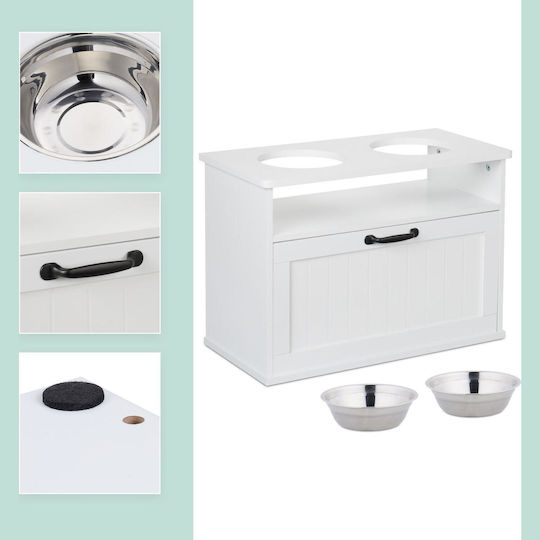 Relaxdays Stainless Steel Feeder in White Color