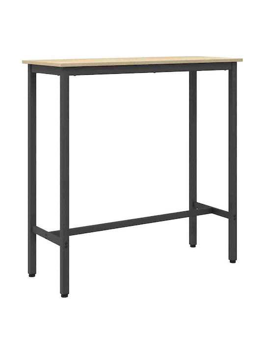 Table Bar Wooden with Metal Frame Coffee 100x40x100.5cm