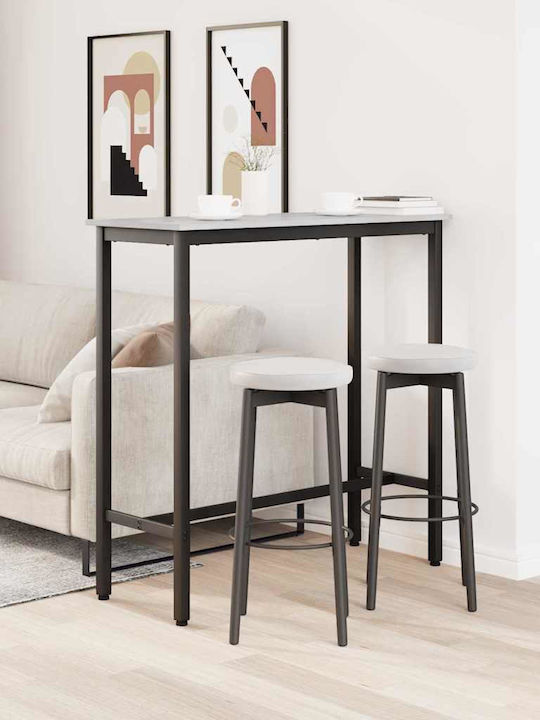 Table Bar Wooden with Metal Frame Gray 100x40x100.5cm