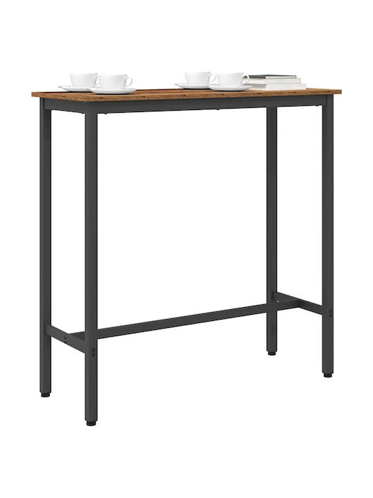 Table Bar Wooden with Metal Frame Old Wood 100x40x100.5cm