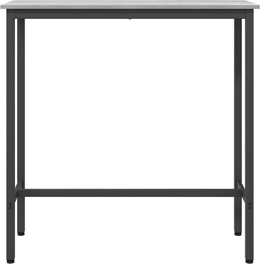 Square Bar Table Wooden with Metal Frame Grey 100x40x100.5cm