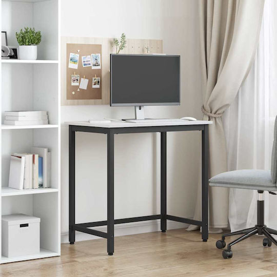 Table Kitchen Wooden with Metal Frame White 80x50x77cm