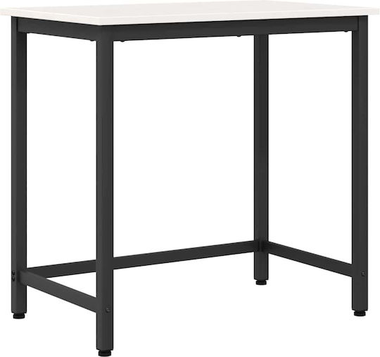 Table Kitchen Wooden with Metal Frame White 80x50x77cm
