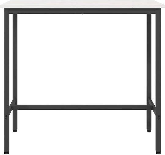 Бар Маса Дървена с Метална Рамка Бяла 100x50x91см