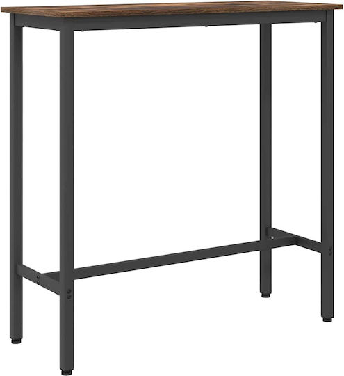 Table Bar Wooden with Metal Frame Coffee 100x40x100.5cm