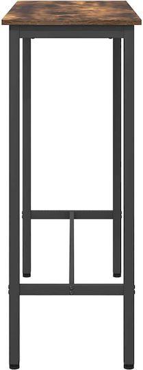 Table Bar Wooden with Metal Frame Coffee 100x40x100.5cm