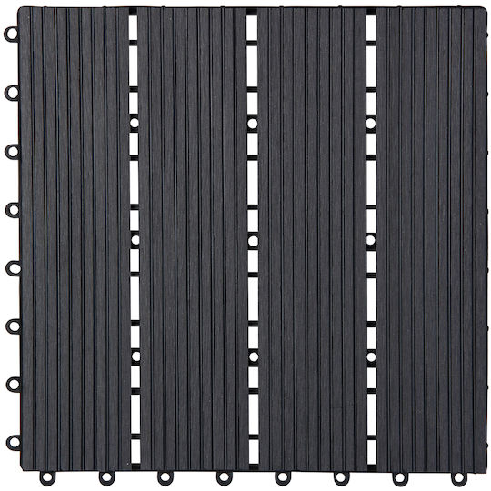 Bakaji Terrassendiele für Gartenboden aus WPC 30x30cm 11Stück