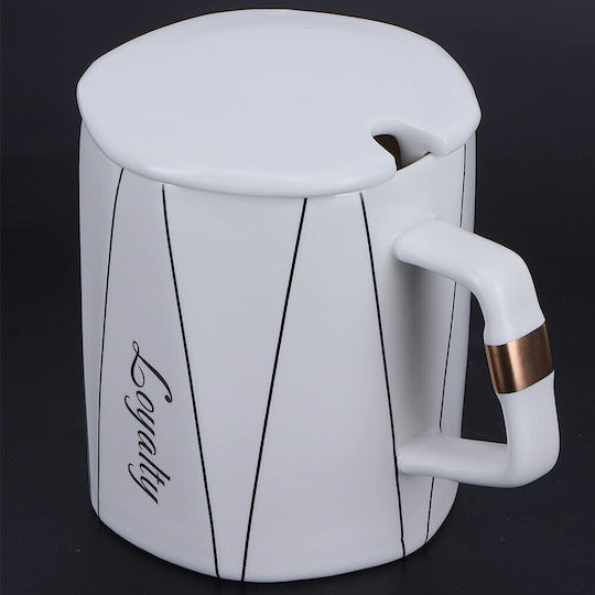 Mug Ceramic with Lid Brown 320ml