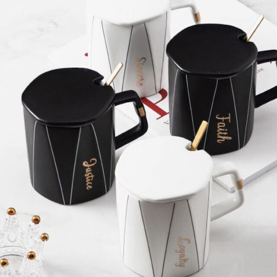 Mug Ceramic with Lid Brown 320ml