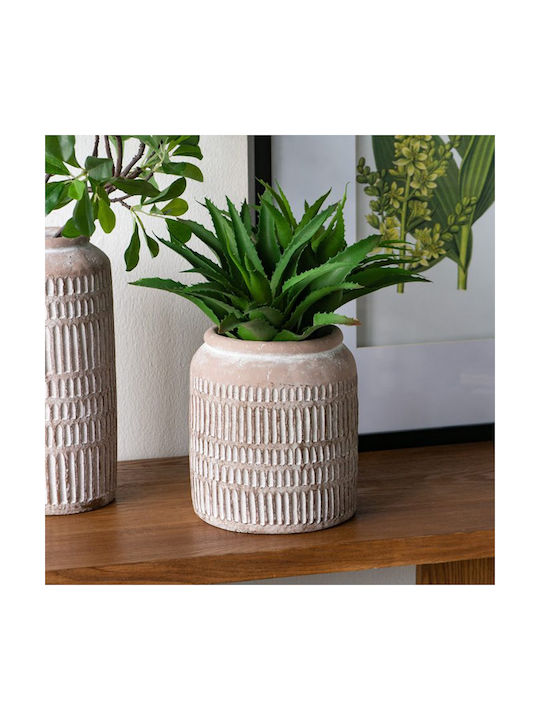 Artekko Διακοσμητικό Βάζο Τσιμεντένιο Μπεζ Φ18xΥ20cm