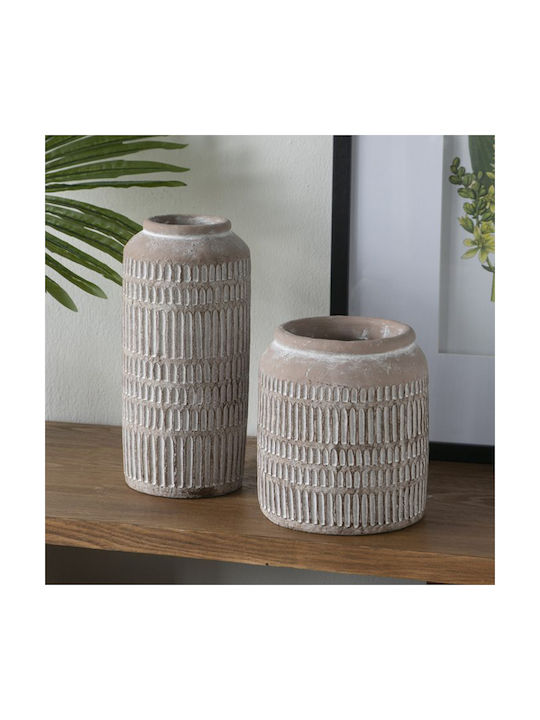 Artekko Διακοσμητικό Βάζο Τσιμεντένιο Μπεζ Φ18xΥ20cm