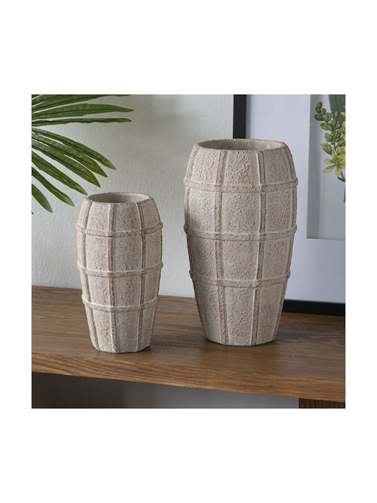 Artekko Decorative Vase Beige 13x13x23.5cm