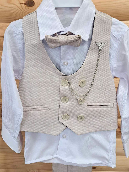 Extan Bebe Costum de botez pentru băieți Bej