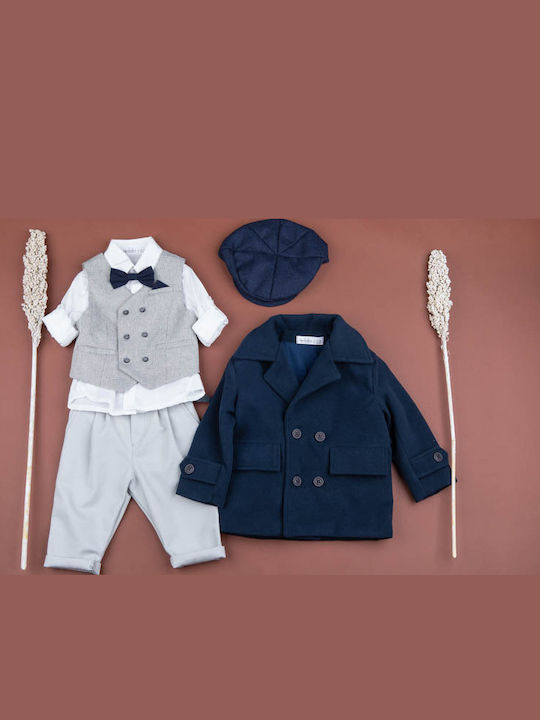 Bambolino Baptism Coat for Boys Jason Blue