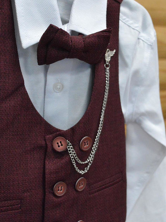 Extan Bebe Costum De Botez Burgundy