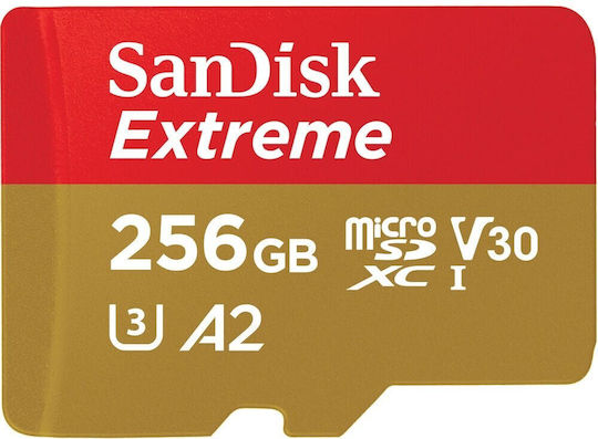 Sandisk Extreme microSDXC 256GB U3 V30 A2 UHS-I 190MB/s с адаптер