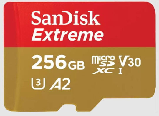 Sandisk Extreme microSDXC 256GB U3 V30 A2 UHS-I 190MB/s с адаптер