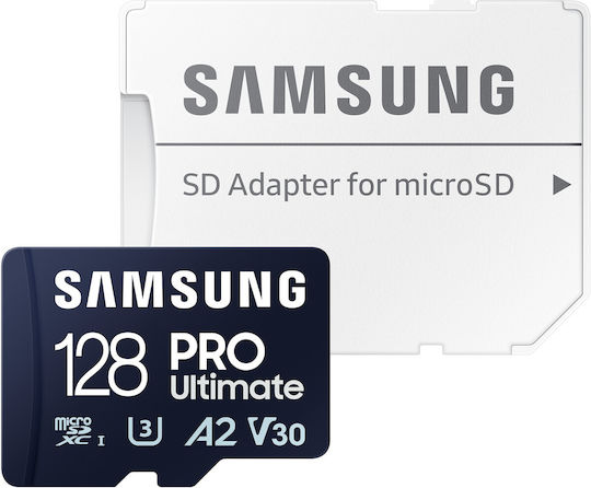 Samsung PRO Ultimate microSDXC 128GB U3 V30 A2 UHS-I 200MB/s с адаптер