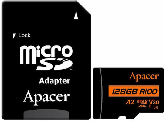 Apacer SDXC 128GB U3 V30 A2 UHS-I 100MB/s with Adapter