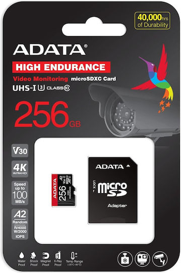 Adata High Endurance microSDXC 256GB U3 V30 A2 UHS-I 100MB/s