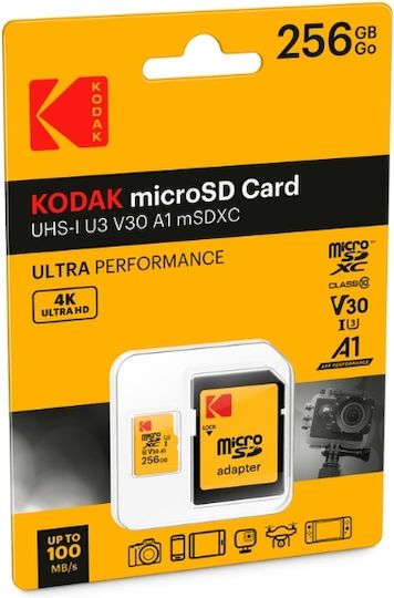 Kodak Ultra Performance microSDXC 64GB U3 V30 A1 UHS-III 95MB/s με αντάπτορα