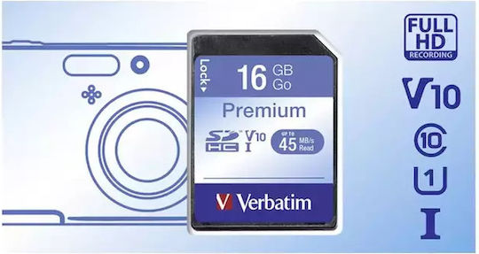 Verbatim Premium SDHC 16GB U1 High Speed 10MB/s