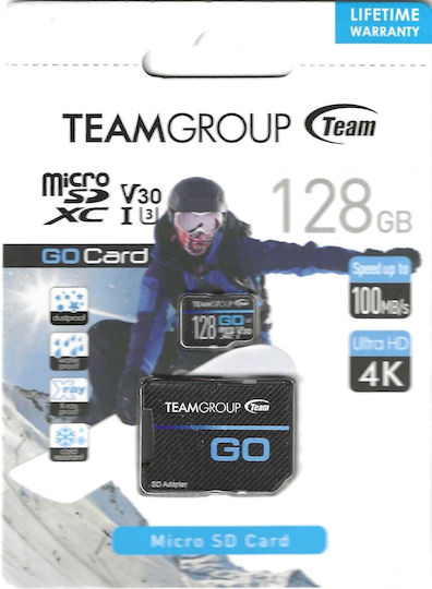 TeamGroup GO Card Micro microSDXC 128GB U3 V30 UHS-I mit Adapter