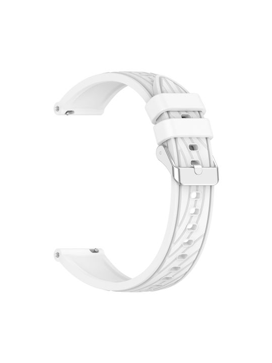 Watch Strap Silicone Huawei Watch GT 4 41mm Stripe Texture 18mm White Watch Strap Silicone Huawei Watch GT 4 41mm Stripe Texture 18mm White