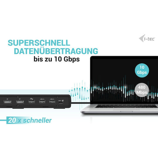 i-tec USB-C Docking Station με HDMI/DisplayPort 4K PD Ethernet και σύνδεση 3 Οθονών Μαύρο (C31TRIPLE4KDOCKPD)