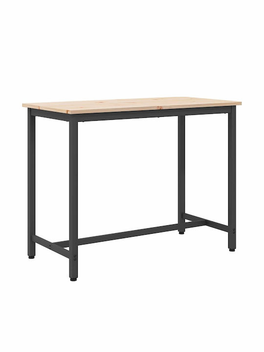 Table Kitchen Wooden with Metal Frame Coffee 100x50x77cm