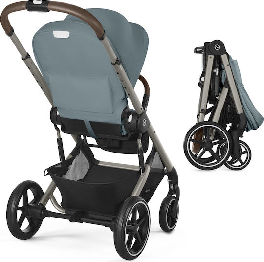 Cybex Balios S LUX Reglabil 2 în 1 Cărucior pentru copii Potrivit pentru Nou-născut Albastru furtunos 11.7kg