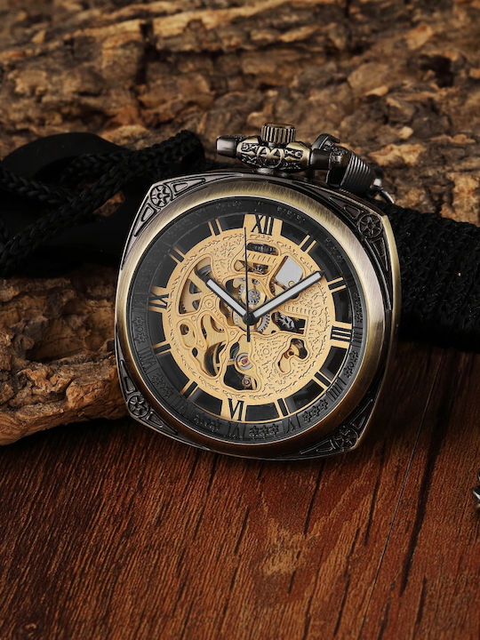 Gorben Ceas Bărbătesc 44mm de Buzunar cu Baterie Auriu